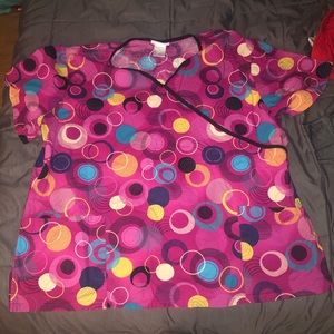 Patterned Scrub Top